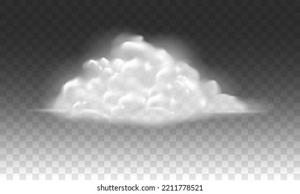 Realistic white cloud fog smoke on dark checkered background sky vector illustration.