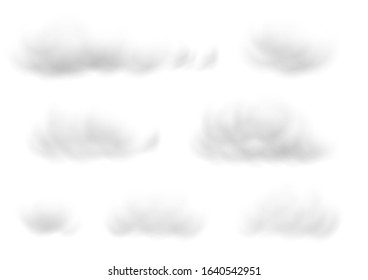 Realistic white cloud vectors isolated on white background, Fluffy cubes like white cotton wool ep21