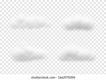 Realistic white cloud vectors isolated on transparency background, Fluffy cubes like white cotton wool ep2