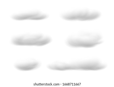 Realistic white cloud vectors isolated on white background, Fluffy cubes like white cotton wool ep27