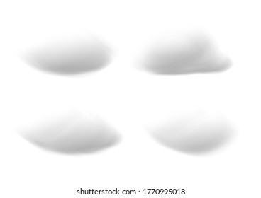 Realistische weiße Wolken, einzeln auf weißem Hintergrund, Baumwolle 