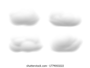 Realistic white cloud vectors isolated on white background, cotton wool ep49