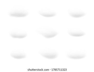 Realistic white cloud vectors isolated on white background, cotton wool ep52