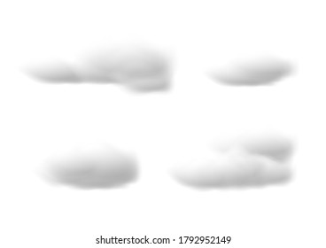 Realistic white cloud vectors isolated on white background, cotton wool ep54
