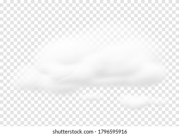 Realistic white cloud vectors isolated on transparency background, cotton wool ep57