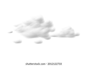 Vectores realistas de nubes blancas aislados en fondo blanco, lana de algodón ep118