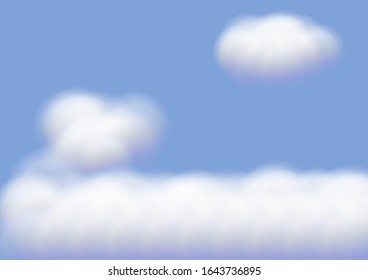 Realistic white cloud vectors on blue sky background, Fluffy cubes like white cotton wool ep23