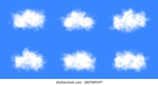 Realistische weiße Wolken mit blauem Himmel 