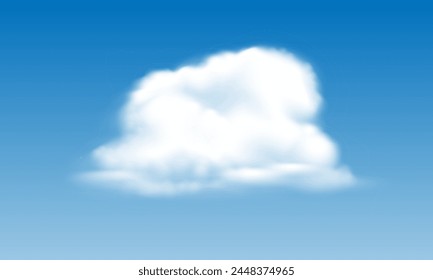 Realistische weiße Wolken Rauch auf blauem Himmel Hintergrund Vektorillustration.