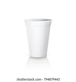 Realistic white coffee cup isolated on colorful background,Vector,eps10