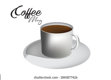 Realistic white Coffee mug isolated on transparent background. Coffee mug mockup. Realistic Cup vector mock up.