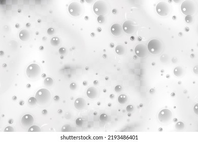 Realistic white cold beer foam with bubbles, flowing down a glass goblet.Stream of soap solution.Background for design oktoberfest flyers, restaurants, bar.