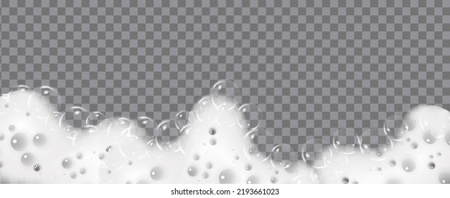 Realistic white cold beer foam with bubbles, flowing down a glass goblet.Stream of soap solution.Background for design oktoberfest flyers, restaurants, bar.