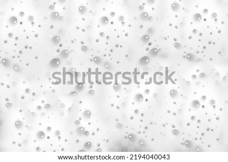 Realistic white cold beer foam with bubbles, flowing down a glass goblet.Stream of soap solution.Background for design oktoberfest flyers, restaurants, bar.