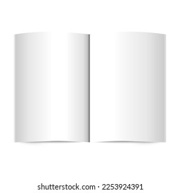 Realistic white color blank  book or magazine mock up. Close up view.