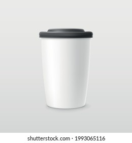 realistic white color blank cup of coffee