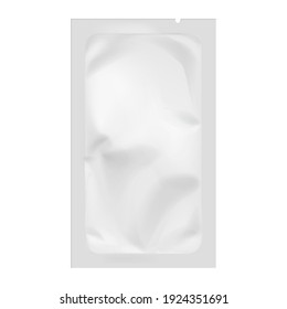 Realistic White color Blank template Packaging Foil for cosmetics. vector illustration.