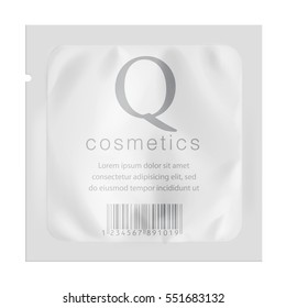 Realistic White color Blank template Packaging Foil for cosmetics. vector illustration.