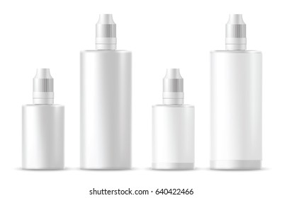 Realistic white cosmetic bottles. Vector illustration