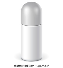 Realistic White Cosmetics bottle can Spray, Deodorant, Air Freshener. Vector illustration