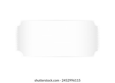 Realistic white coupon, ticket, boarding pass,voucher template with shadow.