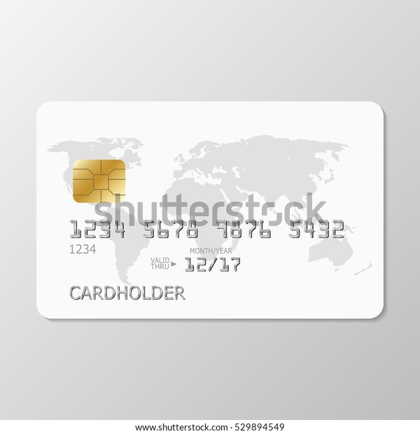 現実的な白いクレジットカードと世界地図 デザイン用の白いクレジットカードをテンプレート化します グレイの背景に白いクレジットカード テンプレート のベクター画像素材 ロイヤリティフリー