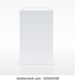 Realistic White Cube With Shadow. EPS10 Vector