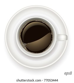 realistic white cup of coffee