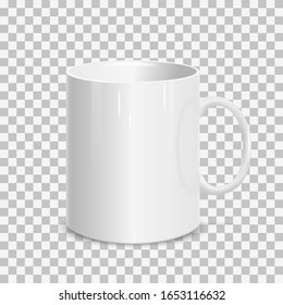 Realistic white cup. Template for mock up.