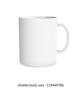 Realistic white cup. Vector illustration