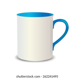 Realistic white cup. Vector illustration