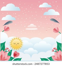 Realistic white day celebration vector template design