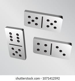 Realistic white dominoes, vector illustration.