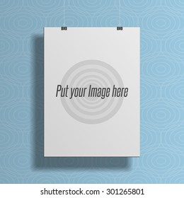 Realistic white empty Template for your Poster Design. Vector Business or Portfolio Mock-up