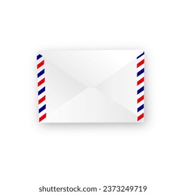 Realistic white envelope in different positions. Folded and unfolded envelope mockup isolated on a white background. Vector