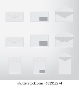 Realistic White Envelopes