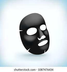 realistic white facial cosmetic mask. Vector illustration.
