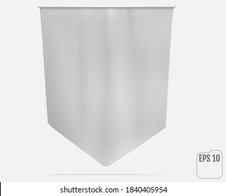 Realistic White Flag Or Pennant Mockup