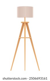 Realistic white floor lamp on isolated background. Vector template illustration