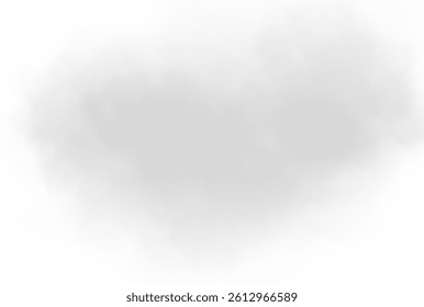 Realistic white fog or smoke on transparent background. Soft mist, smog, steam, and dust cloud effect for dreamy, atmospheric overlays. Scalable vector illustration.