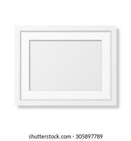 Realistic white frame A4 isolated on white. It can be used for presentations. Vector EPS10 illustration. 