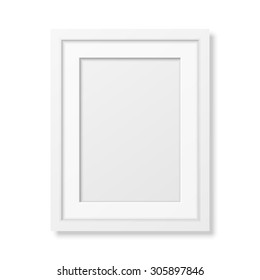 Realistic white frame A4 isolated on white. It can be used for presentations. Vector EPS10 illustration. 