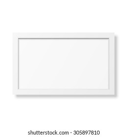 Realistic white frame isolated on white. It can be used for presentations. Vector EPS10 illustration. 