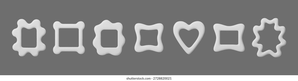 Realistic white frame on clean background. 3D vector illustration ideal for mockups, shop displays, museum galleries, and professional presentation templates.