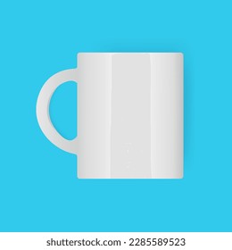 Realistic White Glossy Mug Vector Mockup Illustration