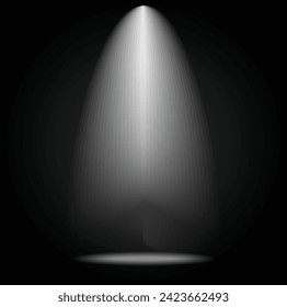 Realistic white gray glowing spotlights on transparent laid background. Theater studio, scene illumination. Magic, bright, gradient light effects. Vector illustration for your design and business.