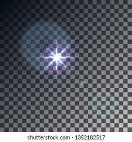 Realistic White Lens Flare. Vector Illustrator