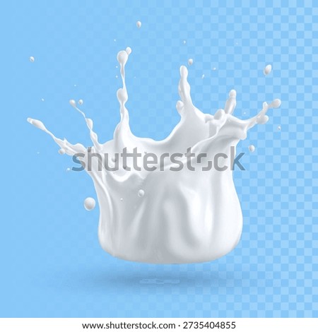Realistic white milk and cream splash set with dynamic liquid swirls and droplets. Isolated vector illustration on transparent background. Perfect for dairy products, yogurt, cosmetics, food advertising, packaging design, branding, and creative compositions.