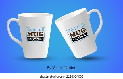 realistic white mug mockup by vector design