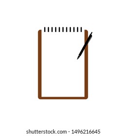 Realistic white notebook or blank note paper  with pen for drawing or mock up stationary illustration